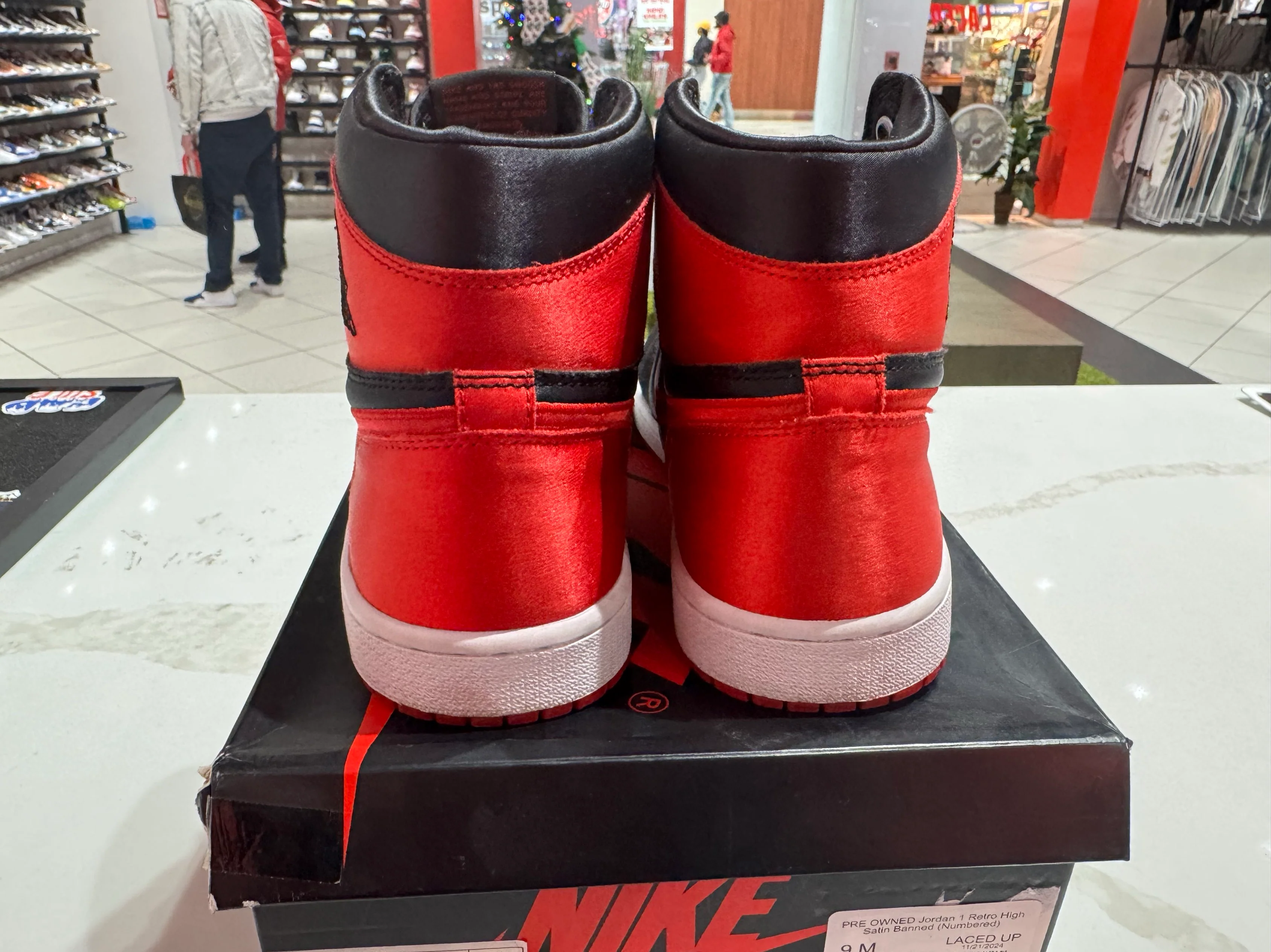 PRE OWNED Jordan 1 Retro High Satin Banned (Numbered) - Image 4