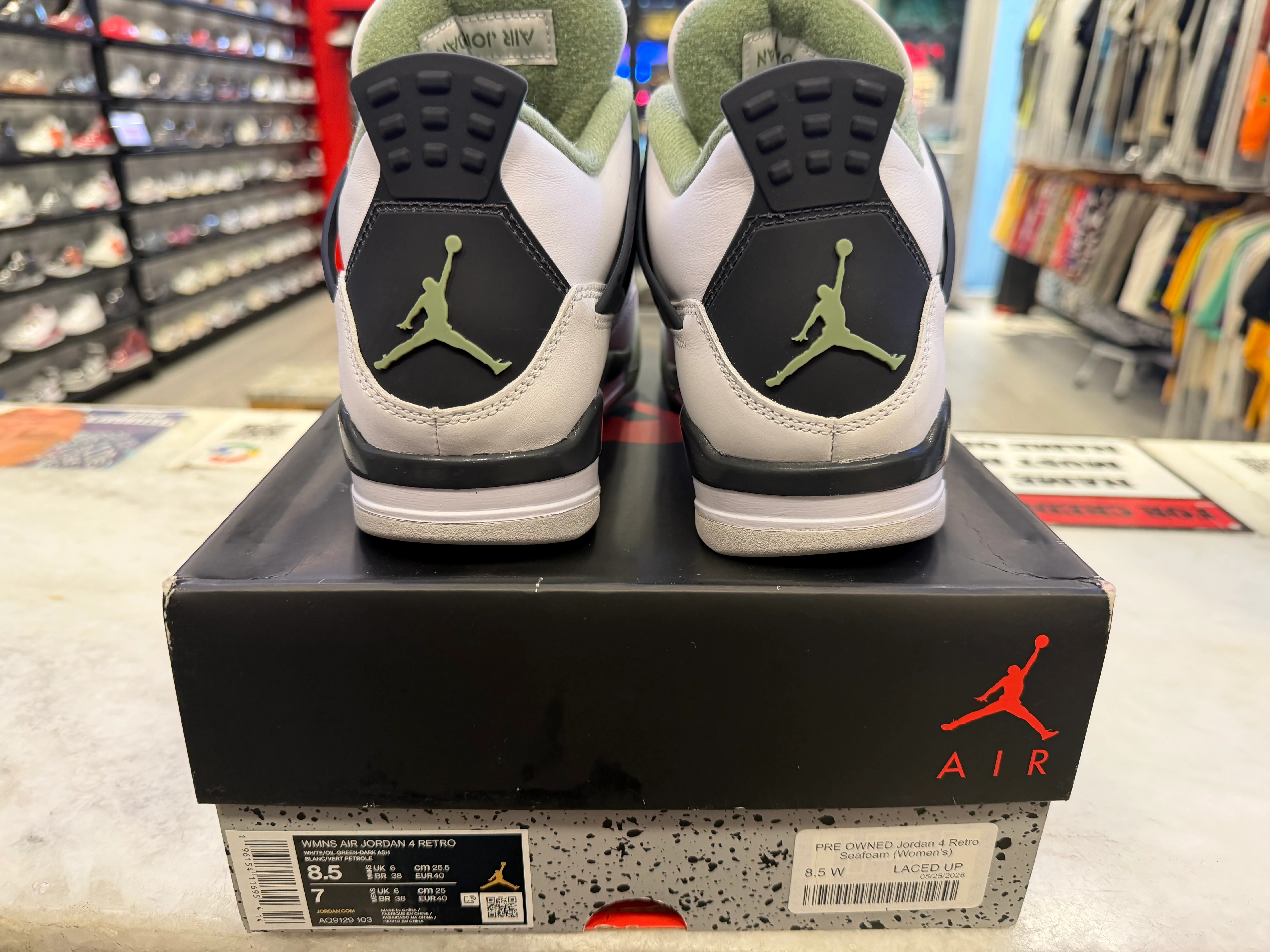 PRE OWNED Jordan 4 Retro Seafoam (Women's) - Image 4