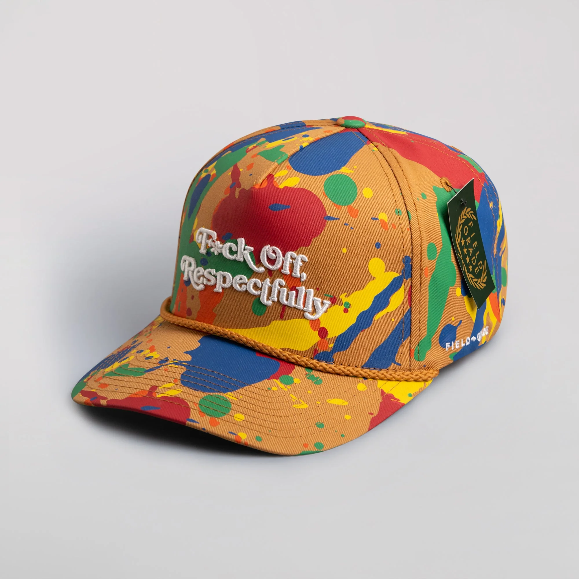 Field Grade RESPECTFULLY PRIMARY SPLATTER TRUCKER HAT - Image 4
