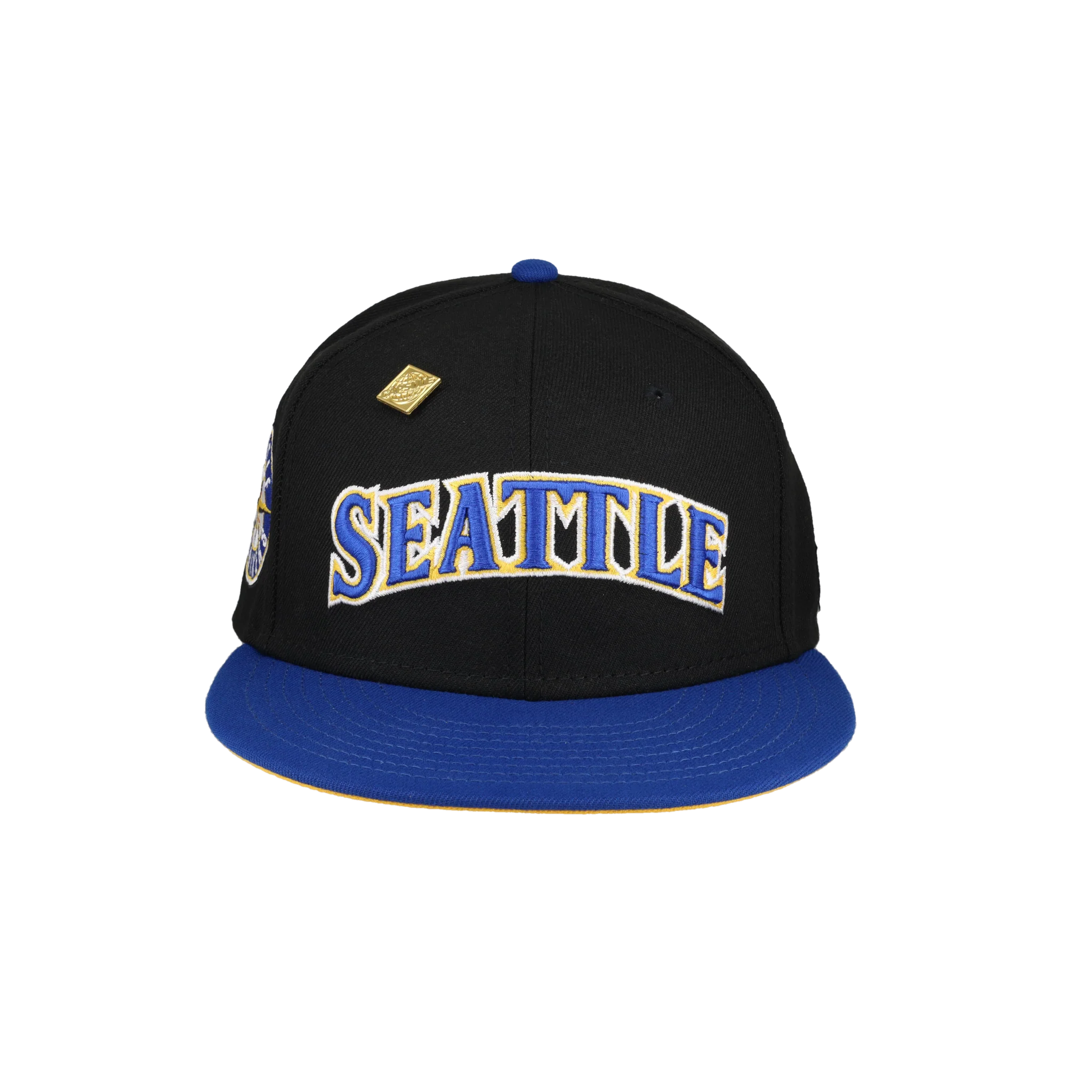 Capsule Hats - Seattle Mariners Script compass Logo Black New Era 59Fifty Fitted Hat - Image 4