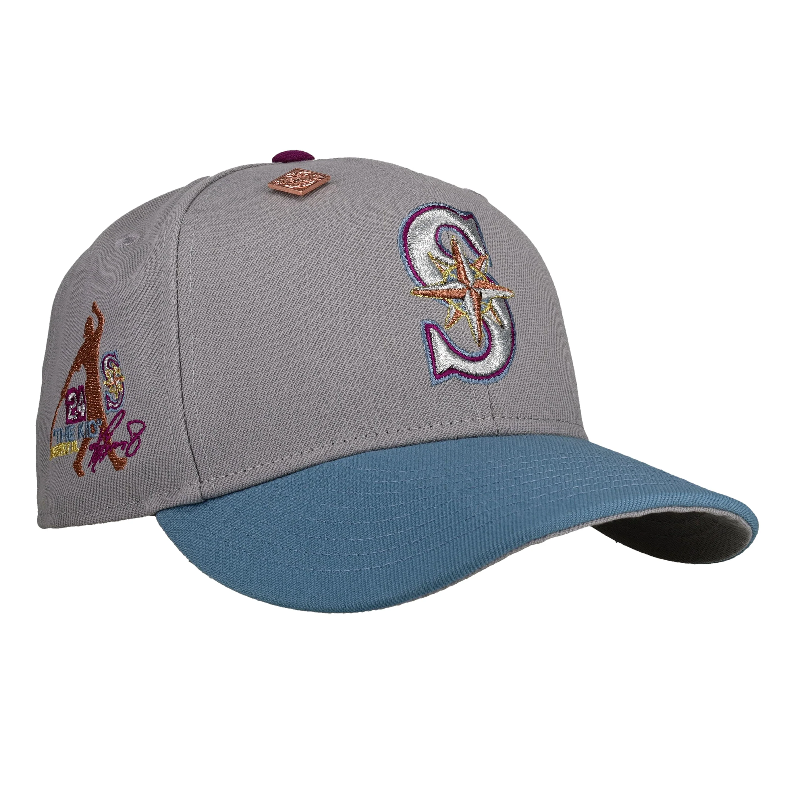 Seattle Mariners "The Kid" Ken Griffey Jr. Grey/Blue Metallic 59Fifty Fitted Hat
