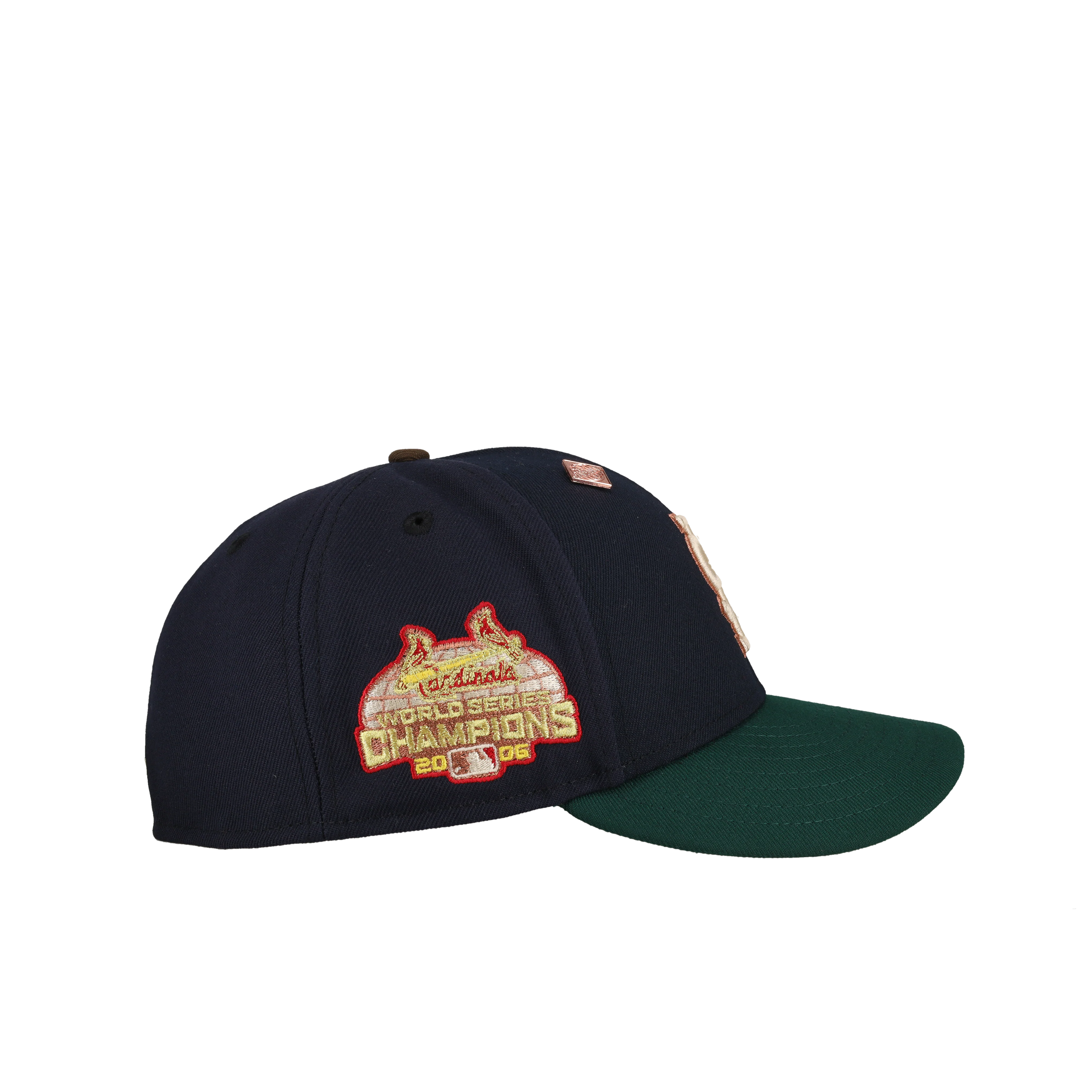 St Louis Cardinals 2006 World Series Two Tone Navy/Green Metallic 59Fifty Fitted Hat - Image 2
