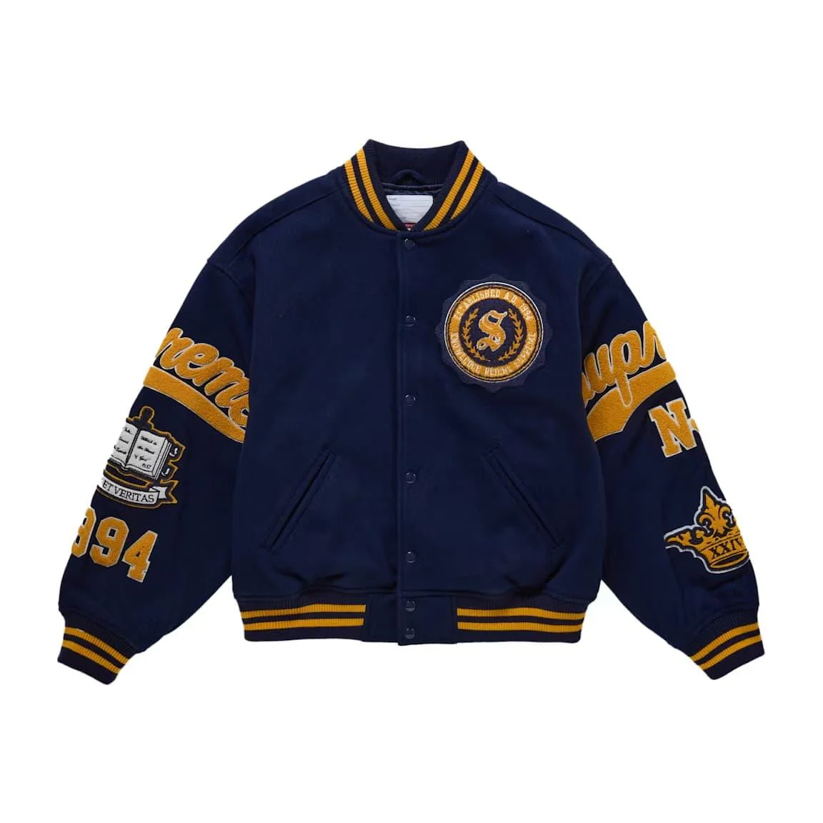 Supreme Veritas Varsity Jacket Navy