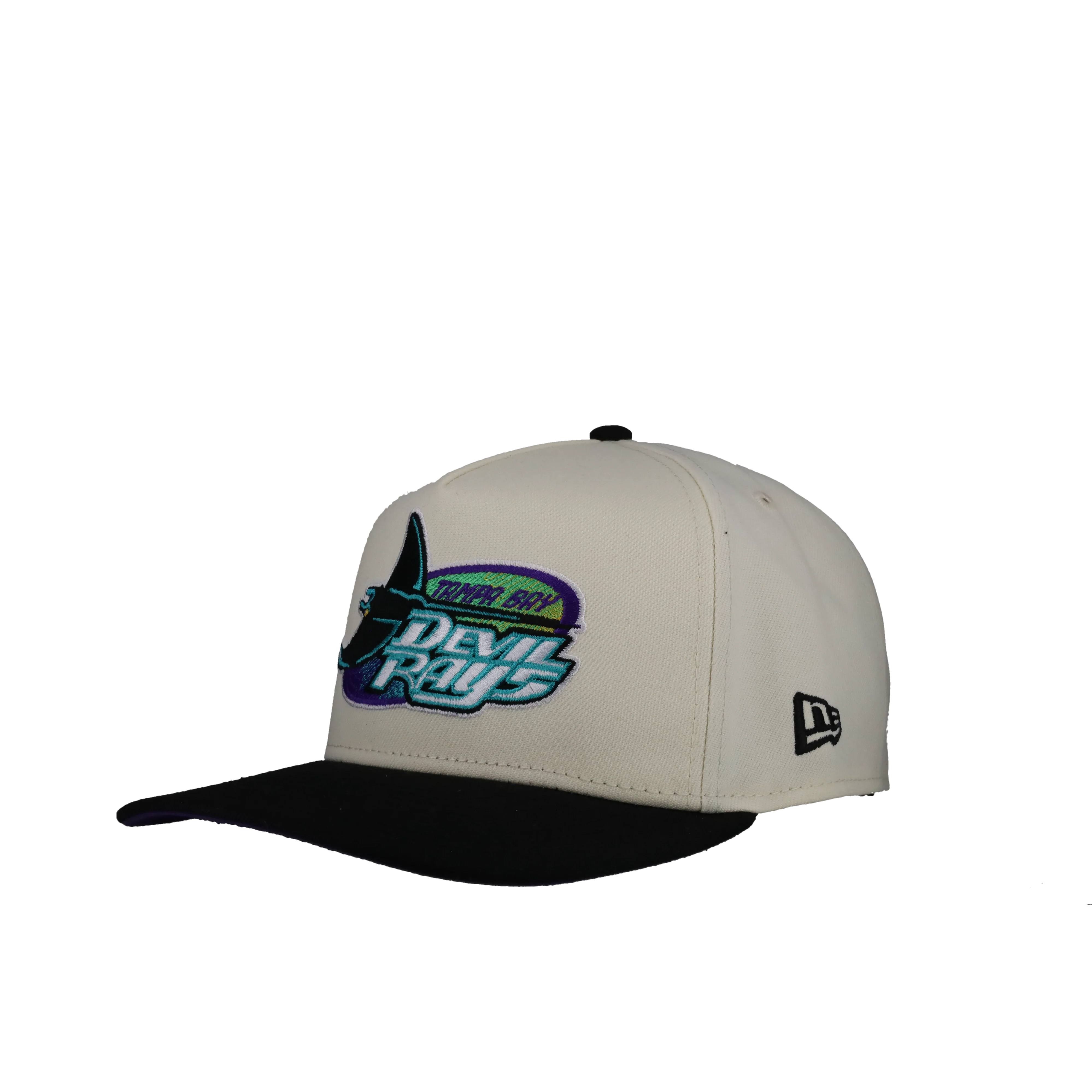 Tampa Bay Rays Off White/Black 1998 9Fifty A Frame Snapback Hat - Image 5