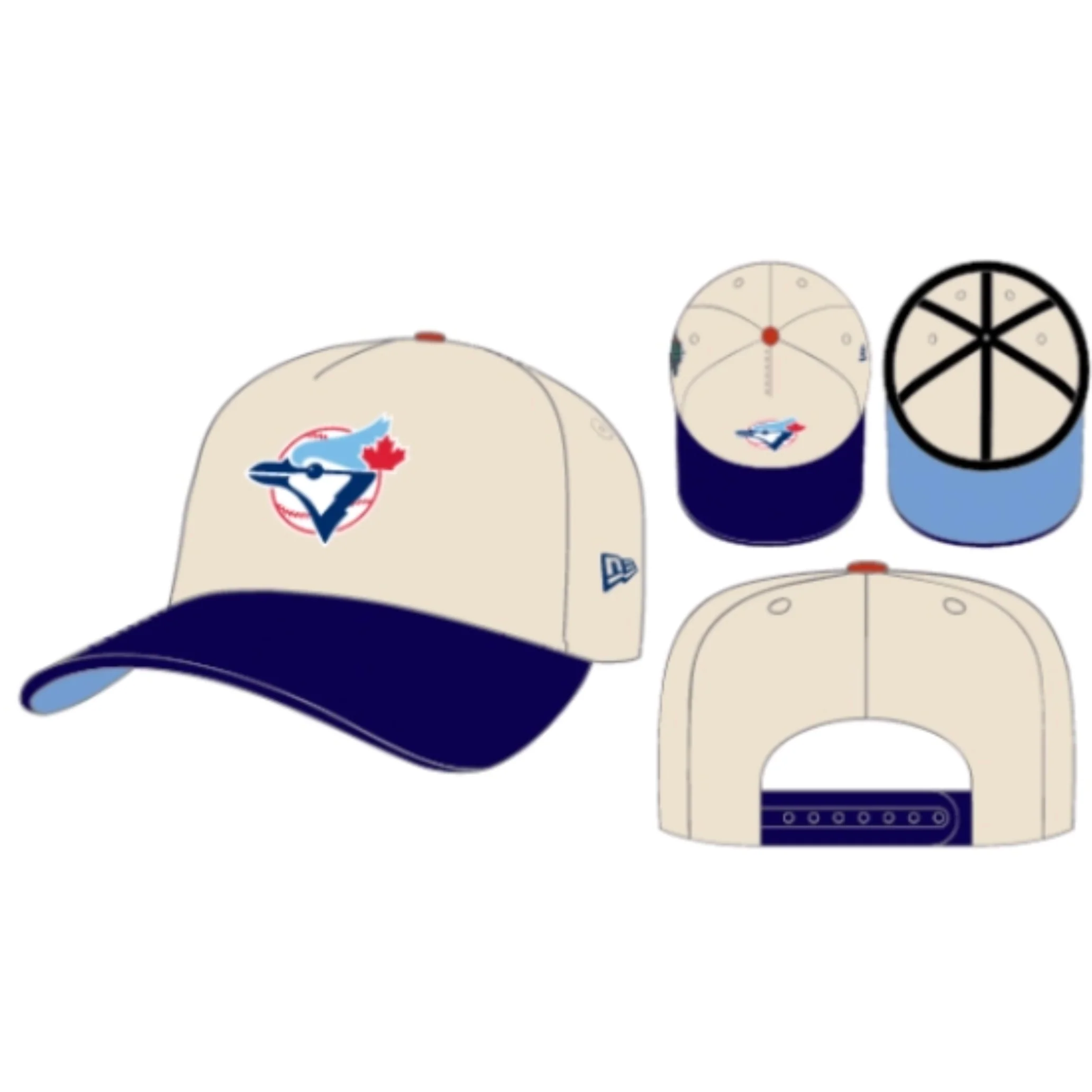 Toronto Blue Jays 1992 WS Off White Corduroy/Navy 9Fifty A Frame Snapback Hat - Image 7